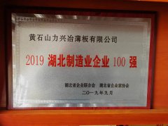 2019湖北制造业企业100强