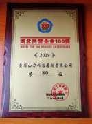 2019湖北民营企业100强（第80位）