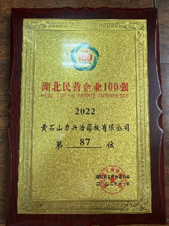 湖北民营企业100强2022（87位）